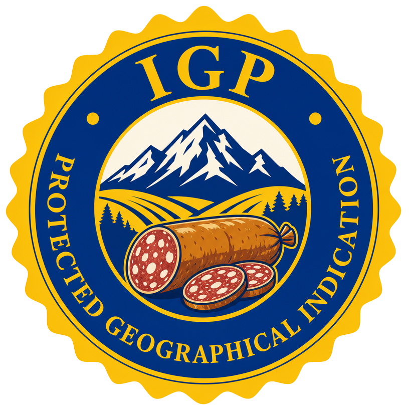 Protected Geographical Indication IGP authorisation badge for Morteau, Montbéliard, Ardèche, Savoie and Corsica pork